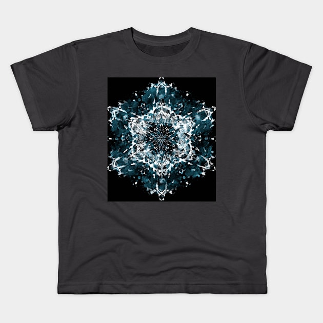 Sapphire Starburst Snowflake Kids T-Shirt by Magic Bean Dreams